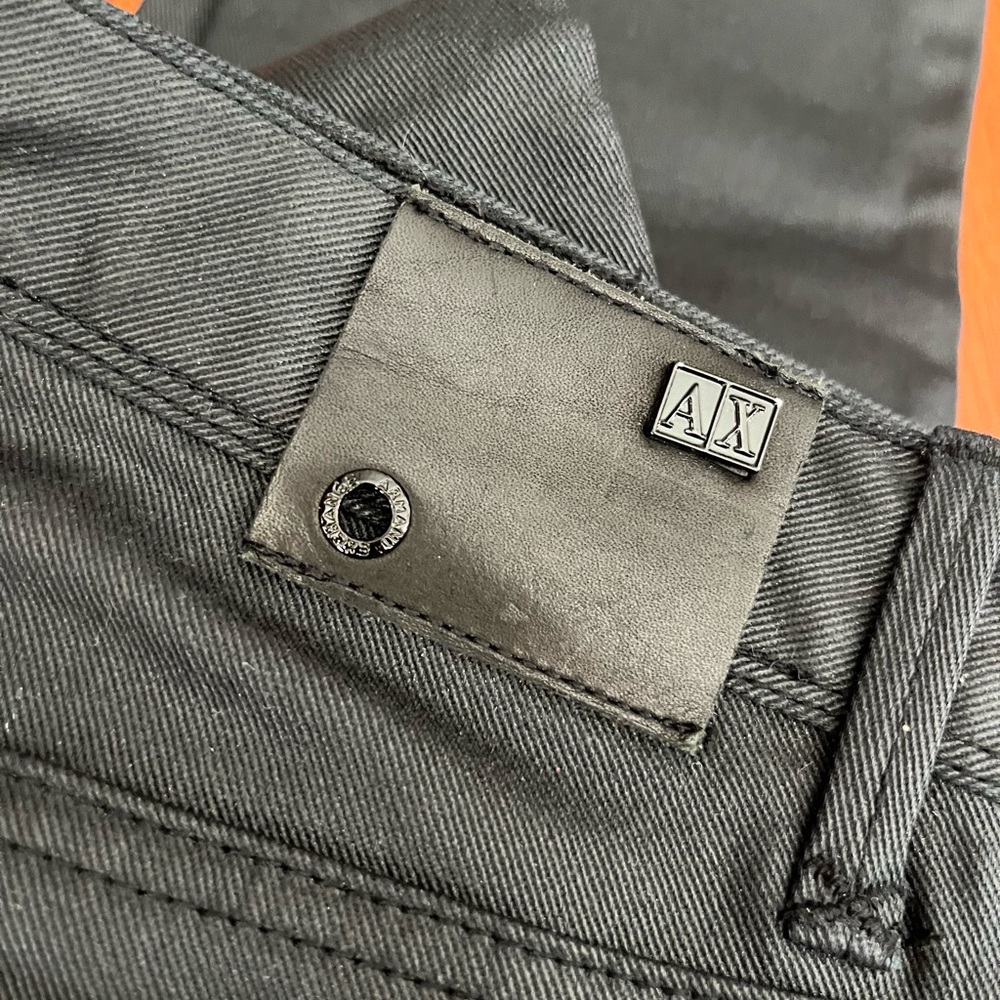 Armani Exchange size 4 waxed jeans cuff zippers